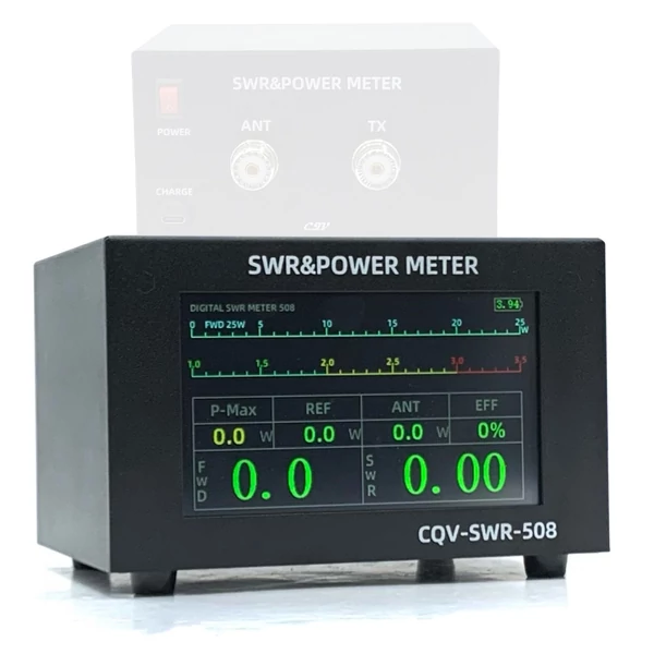 200 W-os nagy teljesítményű digitális SWR mérő 1,8-54 MHz frekvenciájú 4,3 hüvelykes IPS színes kijelzővel