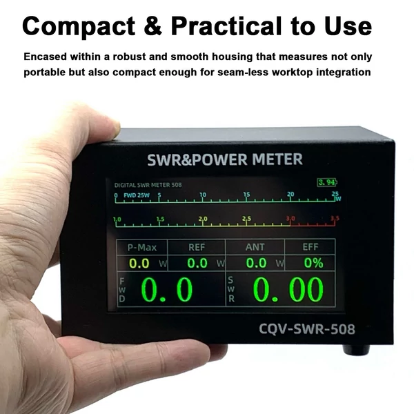 200 W-os nagy teljesítményű digitális SWR mérő 1,8-54 MHz frekvenciájú 4,3 hüvelykes IPS színes kijelzővel