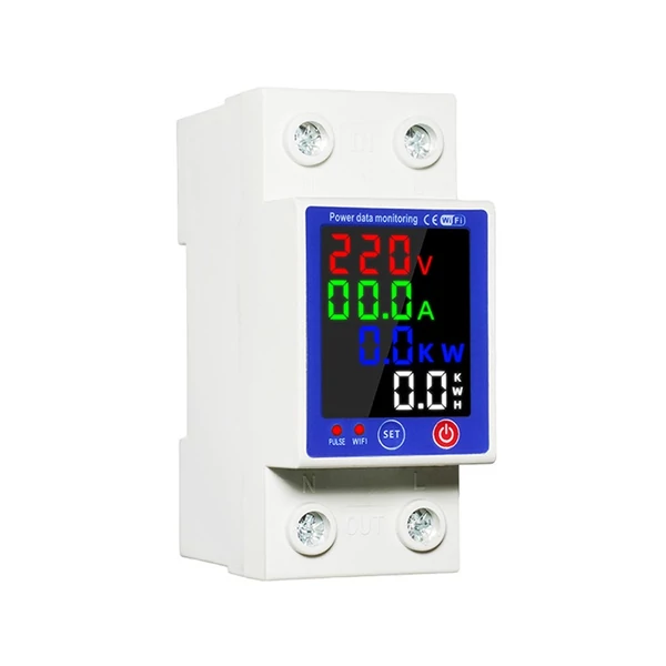 Automatikus visszazáródásvédő intelligens mérési megszakító LCD kijelzővel - Fehér