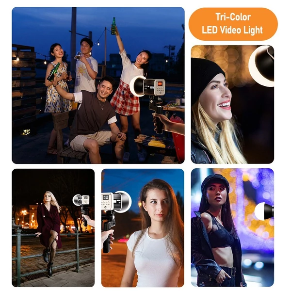 Andoer háromszínű LED videolámpa 60 W COB fényképező lámpa