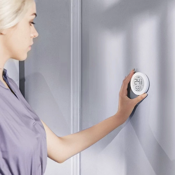 QingPing Matter Smart Home hőmérséklet páratartalom monitor E-tinta kijelző érzékelő T verzió szál + BT támogatja az Apple Home alkalmazást - T típus