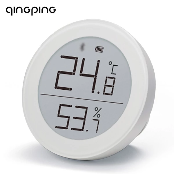 QingPing Matter Smart Home hőmérséklet páratartalom monitor E-tinta kijelző érzékelő T verzió szál + BT támogatja az Apple Home alkalmazást - T típus