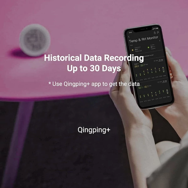 QingPing Matter Smart Home hőmérséklet páratartalom monitor E-tinta kijelző érzékelő T verzió szál + BT támogatja az Apple Home alkalmazást - T típus