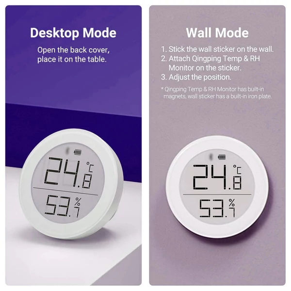 QingPing Matter Smart Home hőmérséklet páratartalom monitor E-tinta kijelző érzékelő T verzió szál + BT támogatja az Apple Home alkalmazást - M típus
