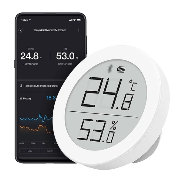 QingPing Matter Smart Home hőmérséklet páratartalom monitor E-tinta kijelző érzékelő T verzió szál + BT támogatja az Apple Home alkalmazást - M típus