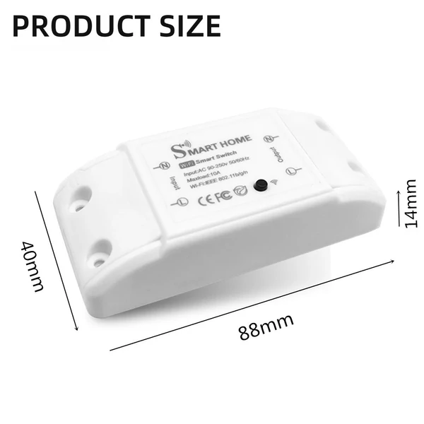 Intelligens WiFi lámpakapcsoló, WiFi+BT 10A RF vezeték nélküli távirányító kapcsolókészlet (6 db)
