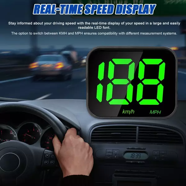 Autós headup kijelző GPS digitális sebességmérő LED nagy betűtípusú kijelzővel