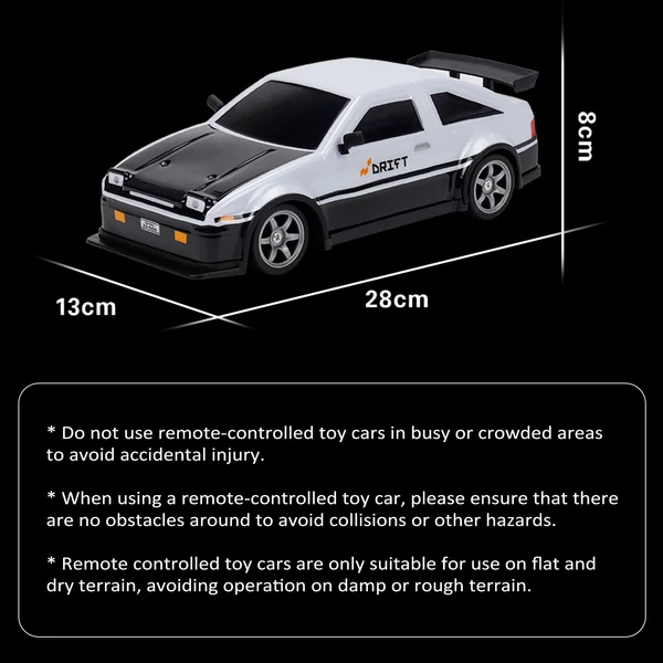 1/16 2,4 GHz-es távirányítós 4WD versenyautó - Fehér, 3 akkumulátor