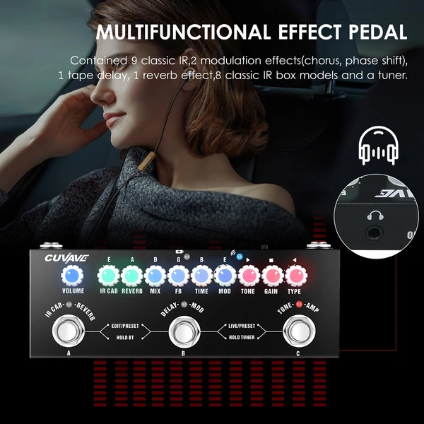 CUVAVE CUBE BABY hordozható többfunkciós elektromos gitár kombinált effektpedál