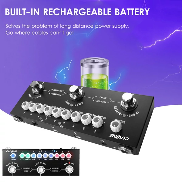 CUVAVE CUBE BABY hordozható többfunkciós elektromos gitár kombinált effektpedál