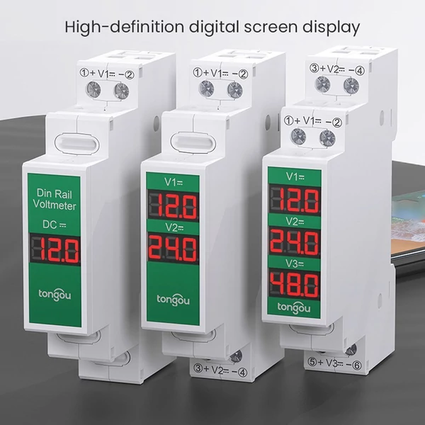 Kompakt egyenáramú feszültségmérő DC11V-310V intelligens LED digitális kijelzővel - TOVME-1D