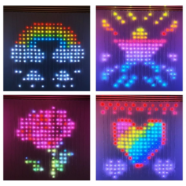 2M x 2M BT DIY programozás Intelligens Otthon APP függönylámpák