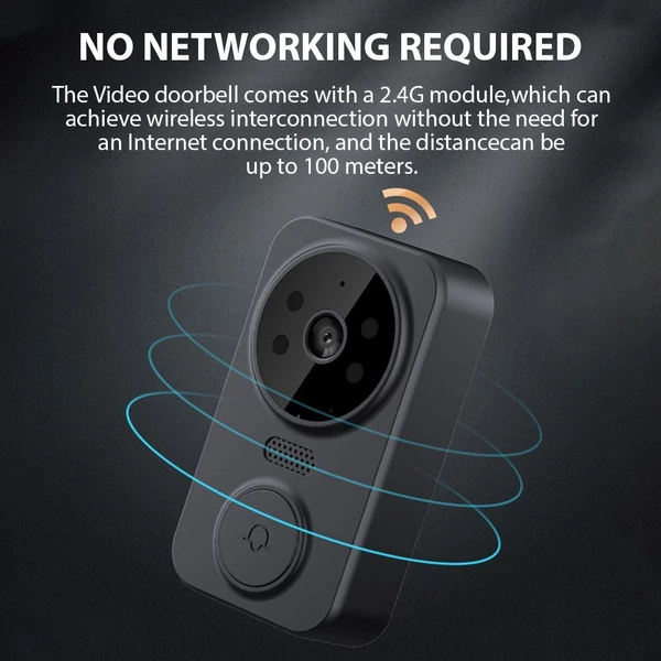 Intelligens 2,4G vezeték nélküli vizuális kapucsengő 4,3 hüvelykes IPS képernyővel