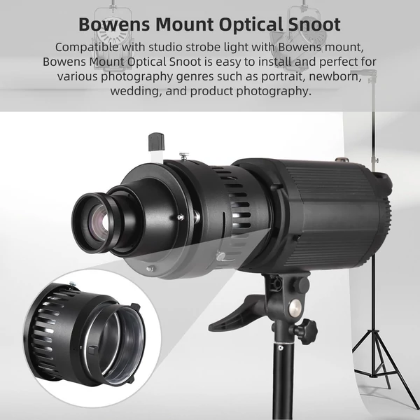 Bowens Mount optikai orr, kúpos fókuszáló kondenzátor, speciális művészeti effektusok, nyaláb alakú fényhenger - 40 mm-es F2.4 objektívvel