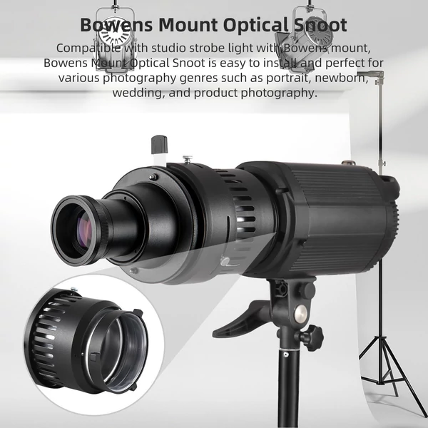 Bowens Mount optikai orr, kúpos fókuszáló kondenzátor, speciális művészeti effektusok, nyaláb alakú fényhenger - 85 mm-es F2.4 objektívvel