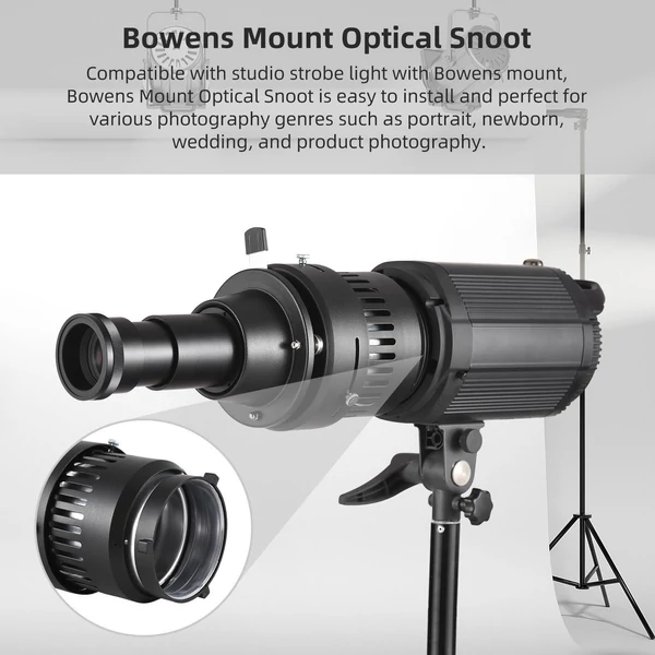 Bowens Mount optikai orr, kúpos fókuszáló kondenzátor, speciális művészeti effektusok, nyaláb alakú fényhenger - 100 mm-es F2.0 objektívvel