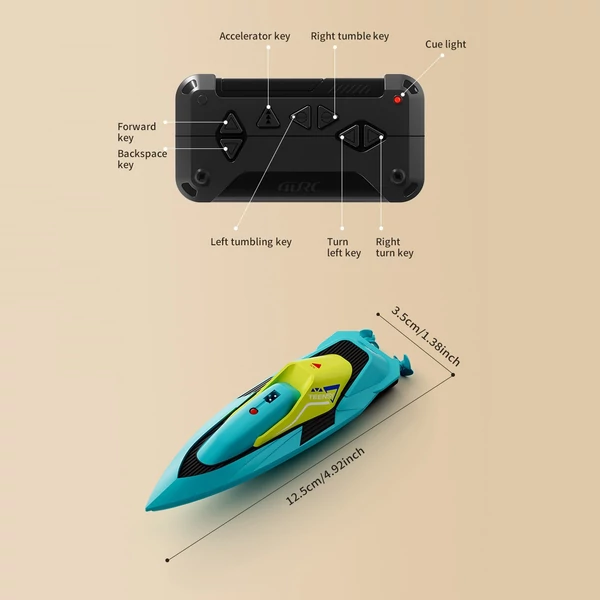 4DRC-S5 2,4 GHz-es távirányítós csónakhajó - Kék