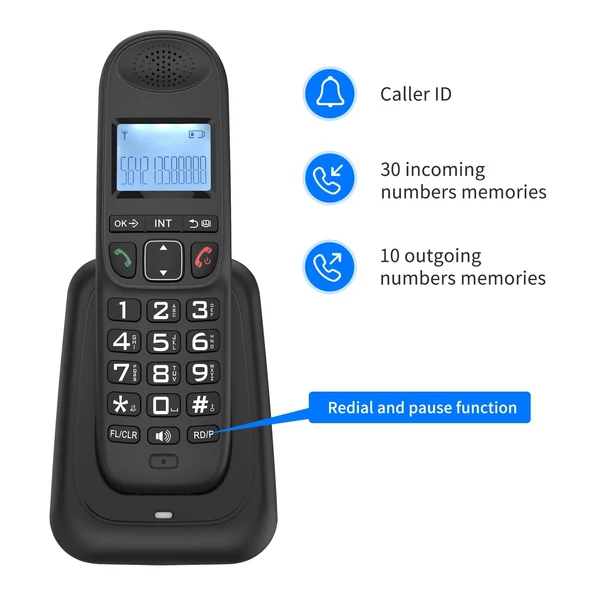 Bővíthető vezeték nélküli telefonrendszer - Fekete