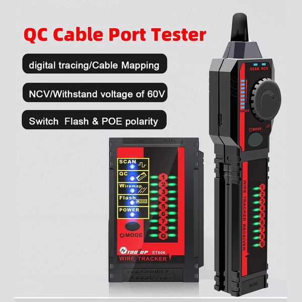 ET606 kábelport tesztelő Kézi hálózati kábeltesztelő, kábelpárosítás ellenőrzése