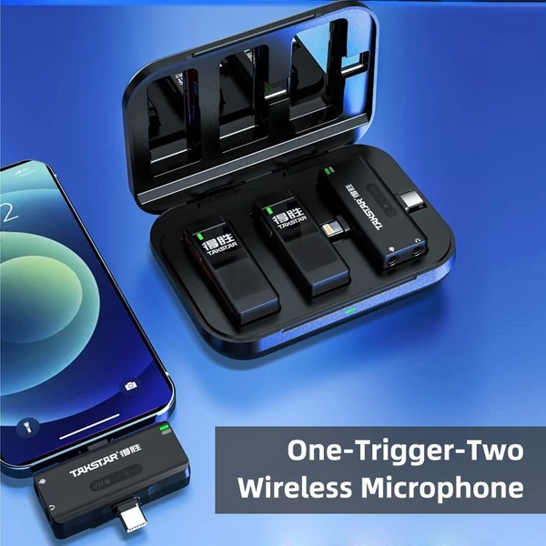 TAKSTAR V4 2.4G vezeték nélküli mikrofon, csíptetős mikrofon – egy triggerrel, két adóval
