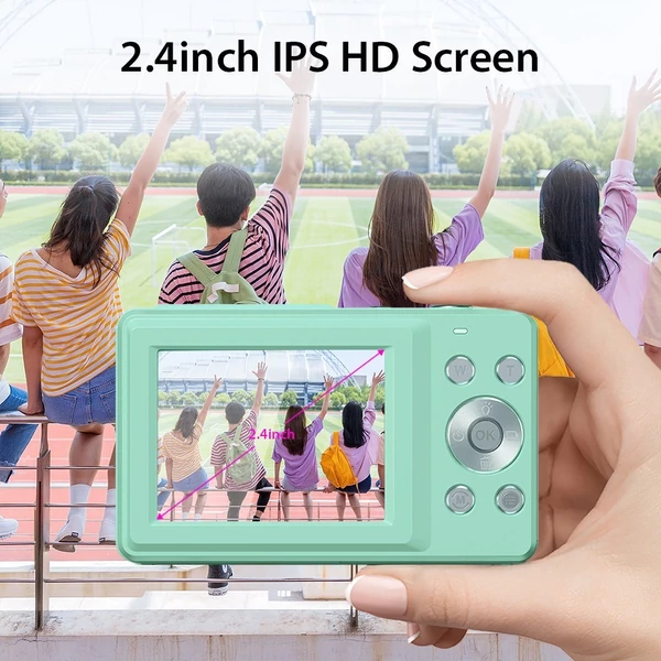 Andoer hordozható 1080p digitális kamerás videokamera 32 GB-os memóriakártyával - Zöld