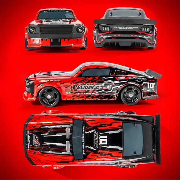 HBX 1:14 méretarányú 2,4 GHz 35 km/h sebességű 4WD távirányítós autó - Piros, 2 akkumulátor