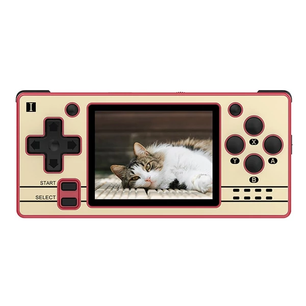 Powkiddy Q20 Mini nyílt forráskódú kézi 64 bites GBA Retro FC nosztalgikus játékkonzol - Piros, 8GB