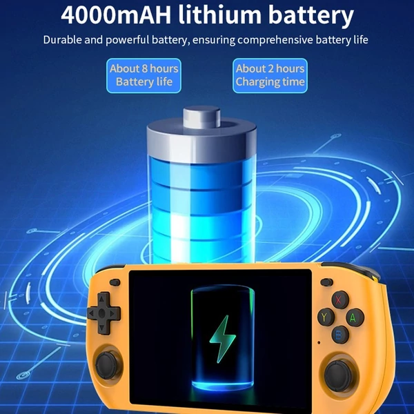 Powkiddy RGB10 Max 3 retro kézi játékkonzol 5,0 hüvelykes, nagy tisztaságú képernyős hordozható emulátor - Kék, 64GB