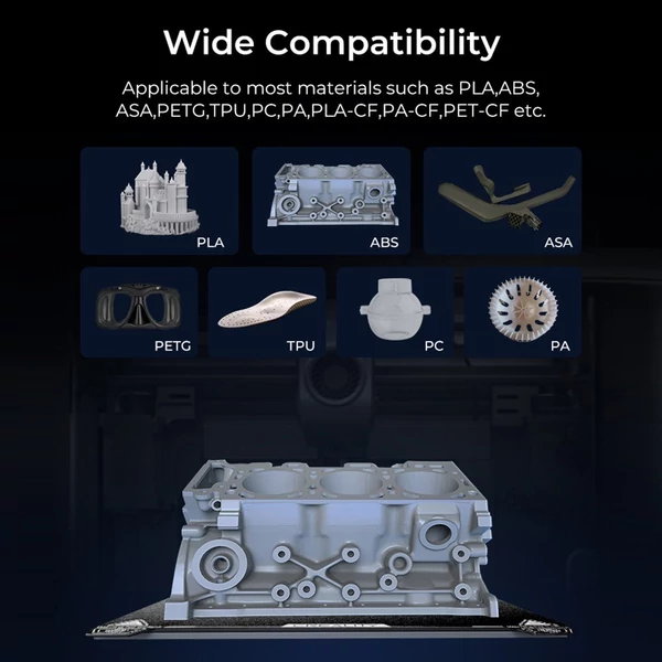 Creality K1C PEI építőlemez 235x235mm - Puha mágnes nélkül, alkalmas K1C FDM 3D nyomtatóhoz
