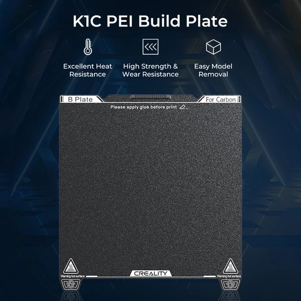 Creality K1C PEI építőlemez 235x235mm - Puha mágnes nélkül, alkalmas K1C FDM 3D nyomtatóhoz