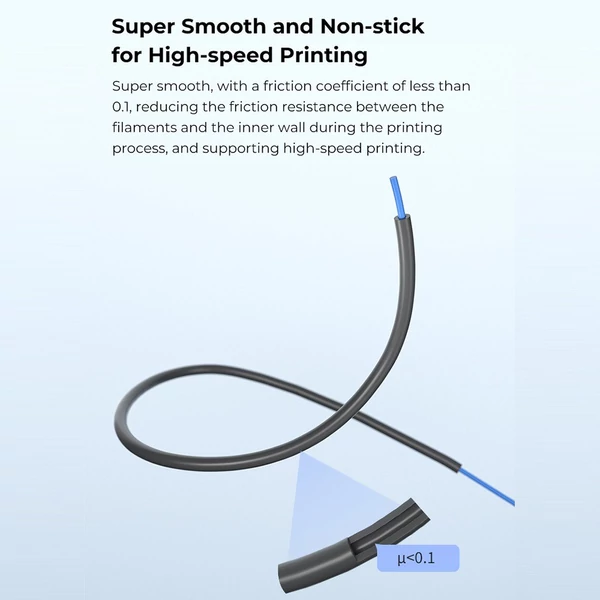 Creality Ultra-Smooth PTFE cső, alkalmas K1/K1 Max/Ender 3/Ender 5/CR-10 és minden FDM 3D nyomtatóhoz - 1 m