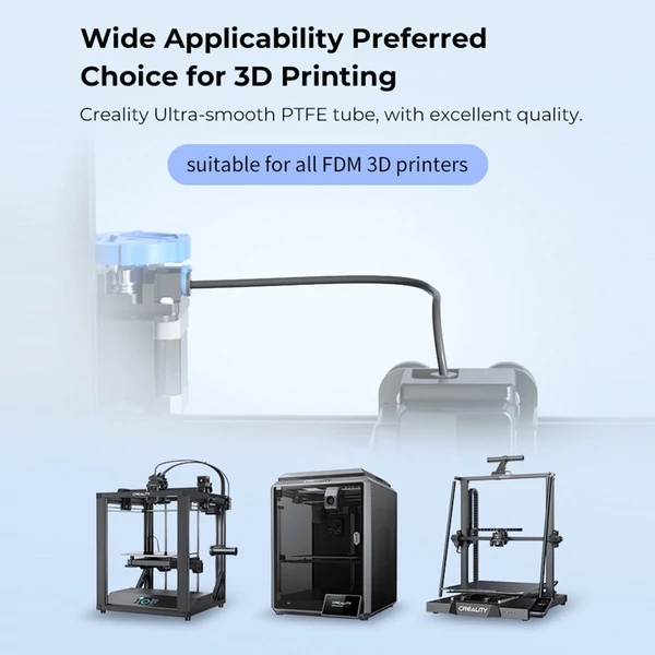 Creality Ultra-Smooth PTFE cső, alkalmas K1/K1 Max/Ender 3/Ender 5/CR-10 és minden FDM 3D nyomtatóhoz - 1 m