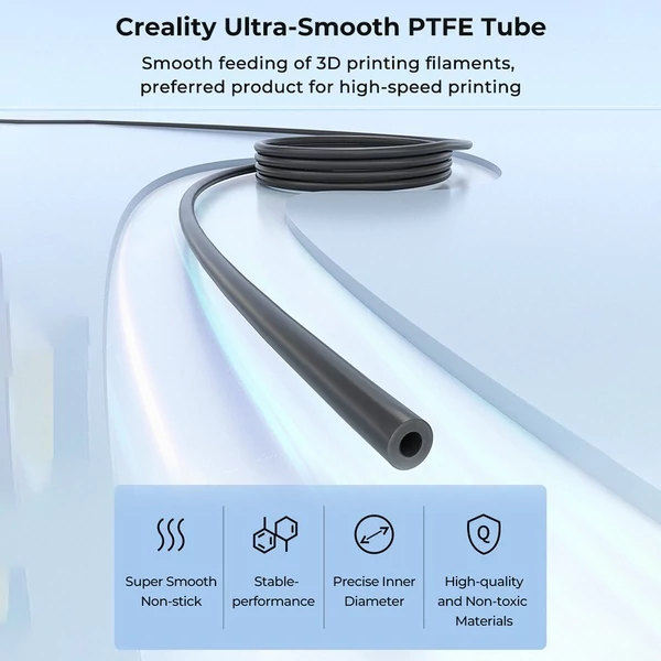 Creality Ultra-Smooth PTFE cső, alkalmas K1/K1 Max/Ender 3/Ender 5/CR-10 és minden FDM 3D nyomtatóhoz - 2 m