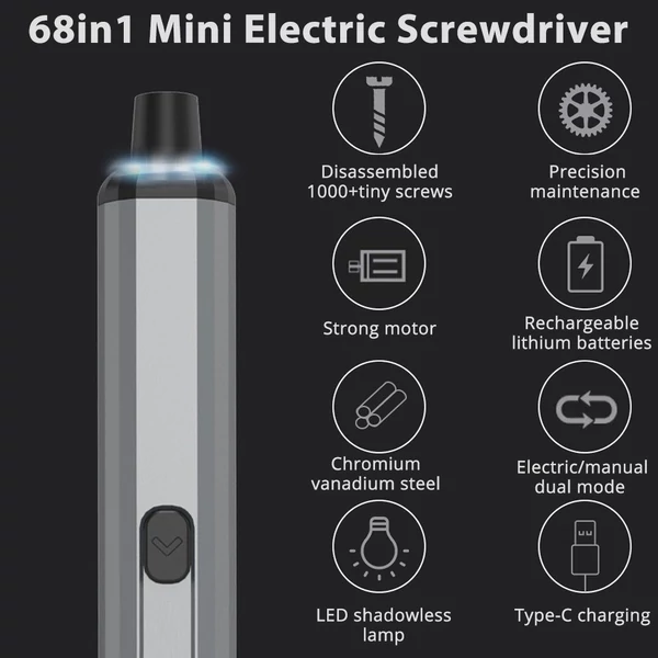68 az 1-ben mini precíziós elektromos csavarhúzó mágneses tárolóval