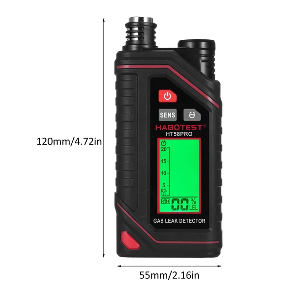 HABOTEST HT58PRO Földgáz érzékelő Gázszivárgás érzékelő