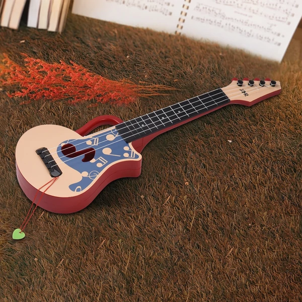 54 cm-es ukulele kiemelő hangjegyekkel, kézi ukulele kezdőknek - Piros