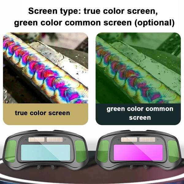 Automatikusan elsötétülő hegesztőszemüveg, nagy kilátás, zöld színű automatikus sötétítés