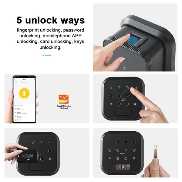 Tuya Wifi intelligens elektronikus ajtó ujjlenyomat-zár - Ezüst
