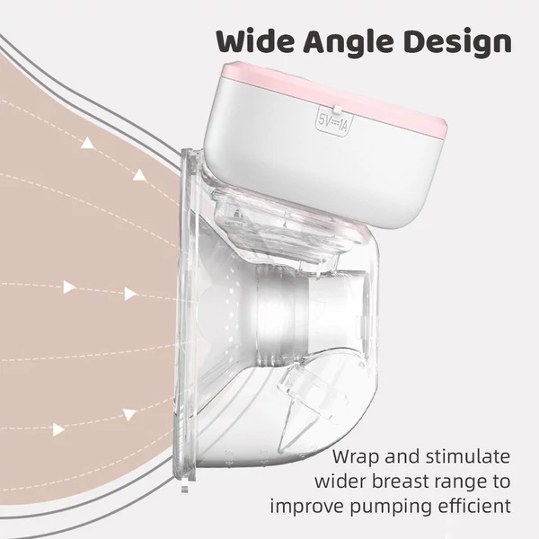 Hordható kéz nélküli elektromos mellszívó szoptatáshoz 4 üzemmóddal, 12 szívási fokozattal otthoni használatra, utazáshoz – 1 csomag