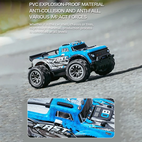 2,4 GHz-es 1/20-as távirányítós rövid teherautó - Kék, 2 akkumulátor
