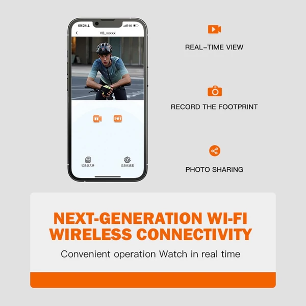 FOXWEAR V8 Smart WiFi kerékpáros sisak 1080P kamerával - Fekete