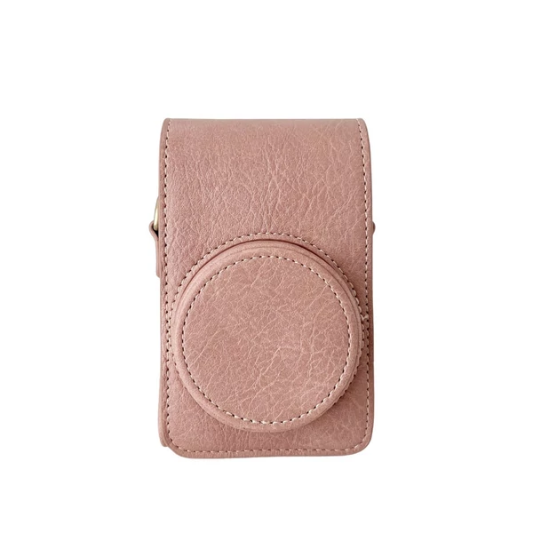 Digitális fényképezőgép védőtok PU bőr tárolótáska levehető vállpánttal - Pink