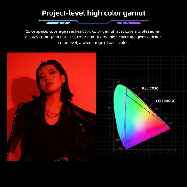 YONGNUO YNLUX100RGB 120 W kétszínű fényképező lámpa, teljes színű RGB videolámpa