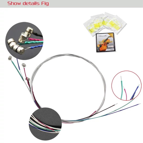 Hegedűhúrok készlete C-G-D-A Acélmagú nikkel ezüst seb (4db)