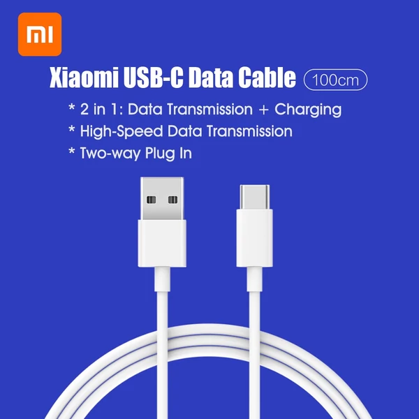 Eredeti Xiaomi adatkábel 100 cm-es Type-C Mi töltőkábel - Fehér