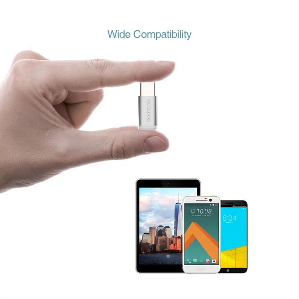 dodocool Mini USB-C-ből Micro USB-adapter átalakító - Ezüst
