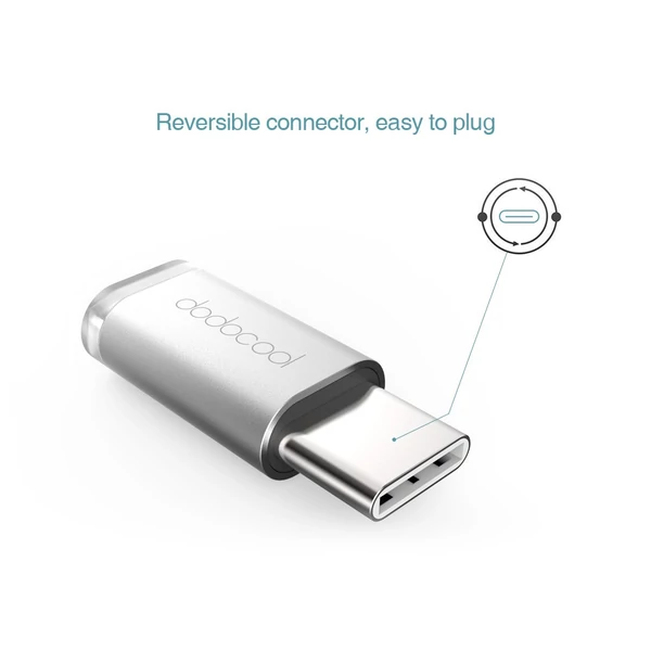 dodocool Mini USB-C-ből Micro USB-adapter átalakító - Ezüst