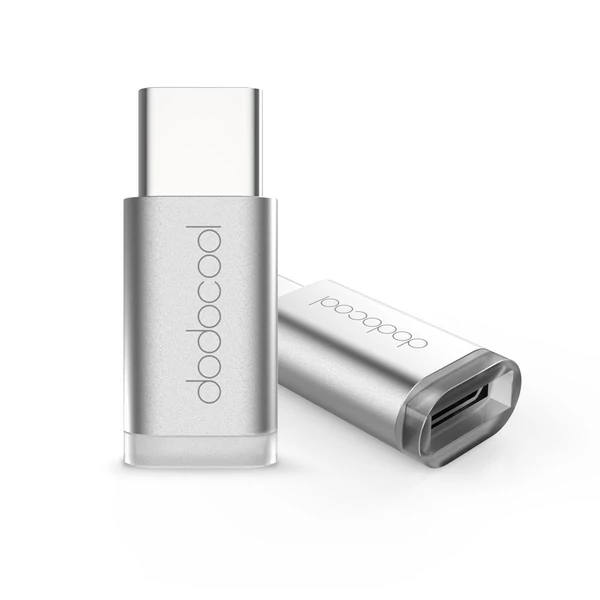 dodocool Mini USB-C-ből Micro USB-adapter átalakító - Ezüst
