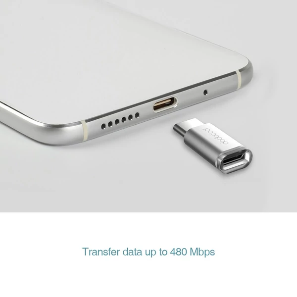 dodocool Mini USB-C-ből Micro USB-adapter átalakító - Ezüst