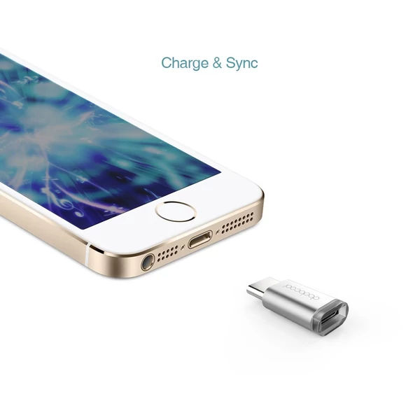 dodocool Mini USB-C-ből Micro USB-adapter átalakító - Ezüst